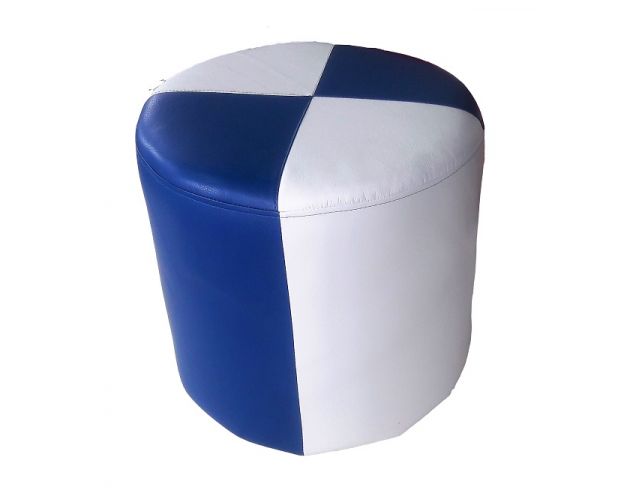 ПУФИК Круглый 2 (Кож.зам Белый + Кож.зам. Синий, 3 категория) ПУФИК Круглый 2 (Кож.зам Белый + Кож.зам. Синий, 3 категория)