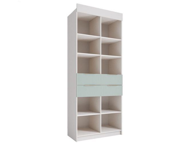 Стеллаж 900 с ящиками СД 900.1 Лавис (Белый софт/Зеленый софт/корпус Белый) Стеллаж 900 с ящиками СД 900.1 Лавис (Белый софт/Зеленый софт/корпус Белый)