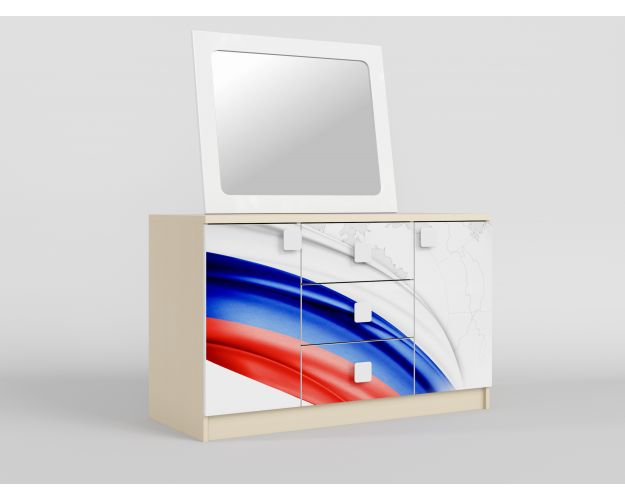 Комод с зеркалом 1200 Футбол ЧМ (Белый/корпус Клен) Комод с зеркалом 1200 Футбол ЧМ (Белый/корпус Клен)