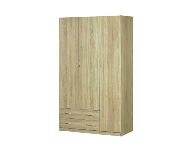 Шкаф для платья и белья 3-х дверный без зеркала Дуб Сонома Шкаф для платья и белья 3-х дверный без зеркала Дуб Сонома