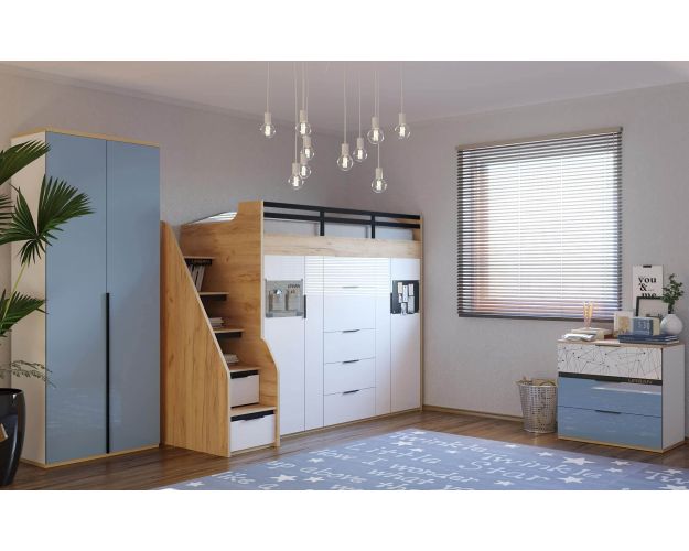 Урбан ЛД.528190.000 Шкаф для белья для кровати-чердака (Дуб Золотой/Белый) Урбан ЛД.528190.000 Шкаф для белья для кровати-чердака (Дуб Золотой/Белый)