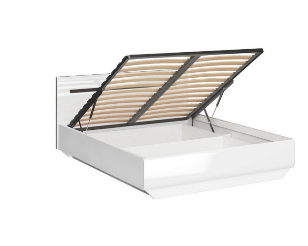 Кровать двуспальная 1,4 ПМ Стокгольм белый глянец Кровать двуспальная 1,4 ПМ Стокгольм белый глянец