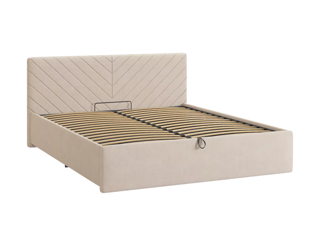 Кровать с подъемным механизмом 1600 Сандра 2 крем (велюр) Кровать с подъемным механизмом 1600 Сандра 2 крем (велюр)