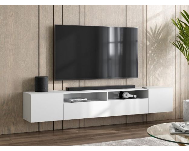 Модульная система "Токио" Тумба для телевидеоаппаратуры Белый текстурный / Белый текстурный Модульная система "Токио" Тумба для телевидеоаппаратуры Белый текстурный / Белый текстурный