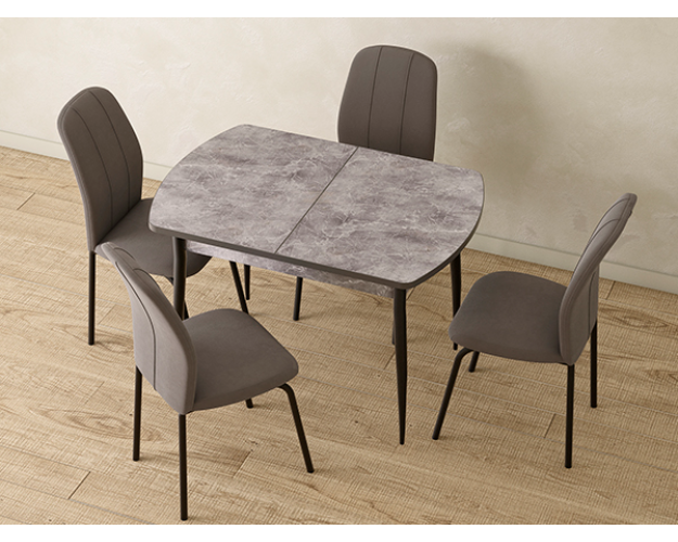 Стол раздвижной Орфей-9 тиснение слюда темный Стол раздвижной Орфей-9 тиснение слюда темный