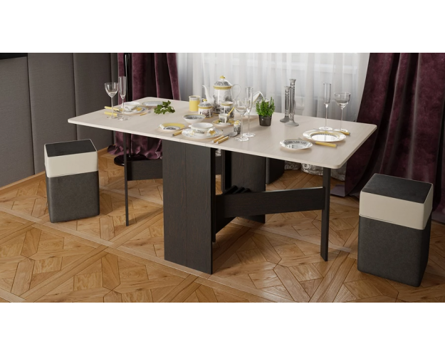 Стол-книжка раскладной тип 2 венге цаво / дуб белфорт