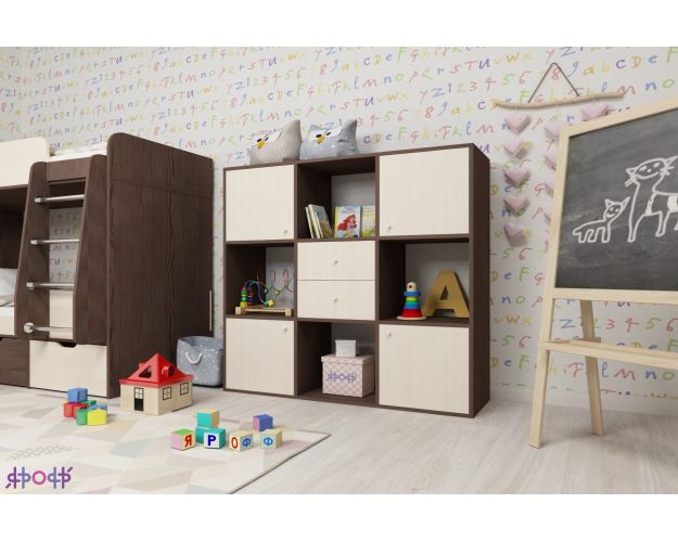 Стеллаж Джери Бодего/Дуб молочный Стеллаж Джери Бодего/Дуб молочный