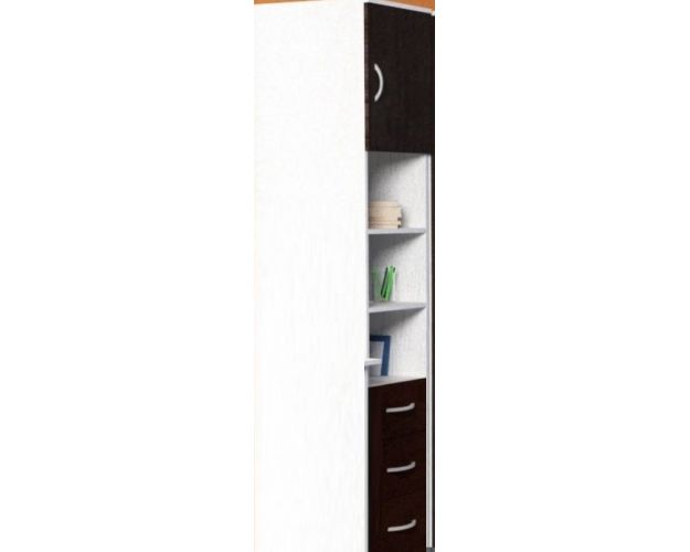 Шкаф-пенал №1 (полуоткрытый) Белое дерево/Венге Шкаф-пенал №1 (полуоткрытый) Белое дерево/Венге
