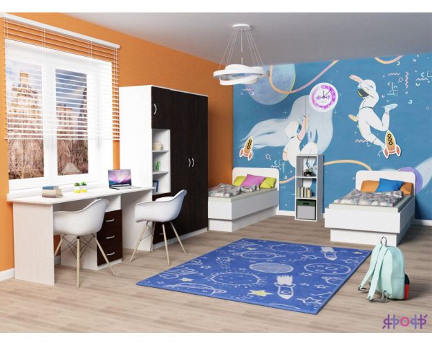 Шкаф-пенал №1 (полуоткрытый) Белое дерево/Венге Шкаф-пенал №1 (полуоткрытый) Белое дерево/Венге