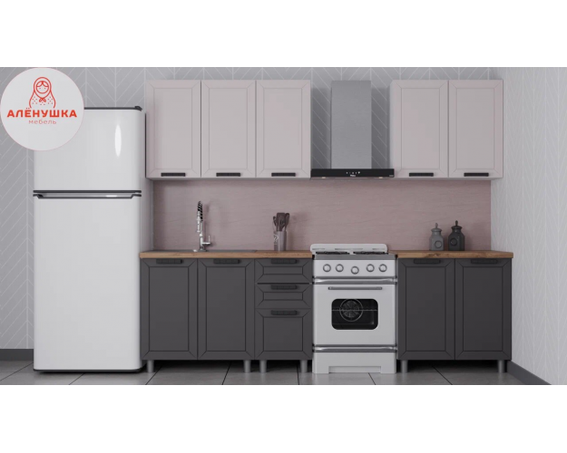 Кухонный гарнитур Лилия 2.0 кашемир / сталь Кухонный гарнитур Лилия 2.0 кашемир / сталь