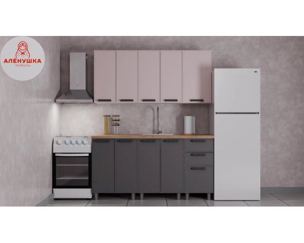 Кухонный гарнитур Магнолия 1.6 кашемир / сталь Кухонный гарнитур Магнолия 1.6 кашемир / сталь